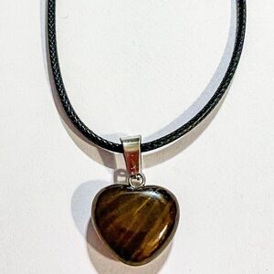 Tiger’s Eye Gemstone Heart Necklace